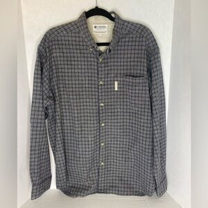 Columbia Sportswear Men's Navy Checkered Button-Down Shirt